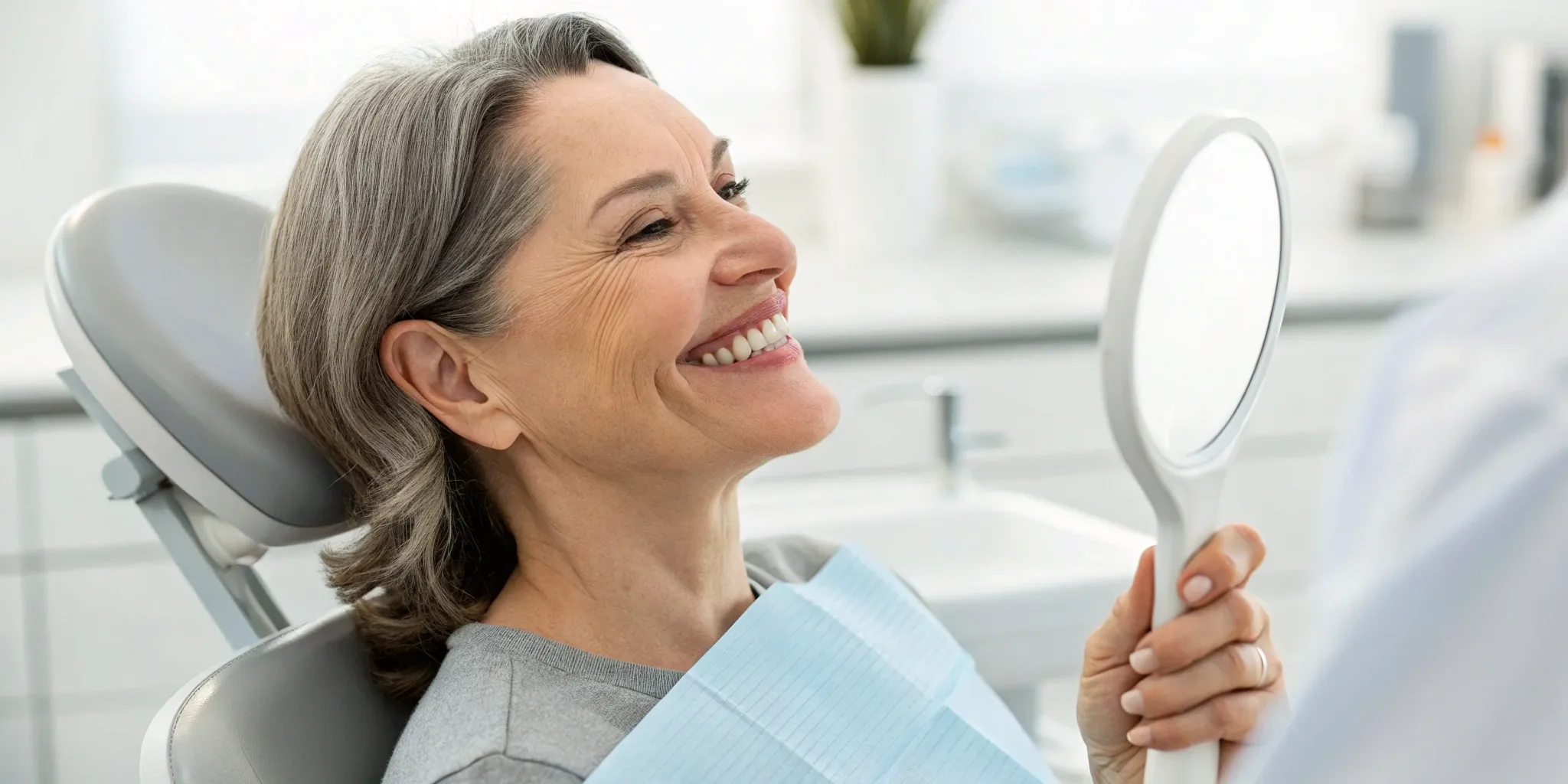 Full set of dental implants.