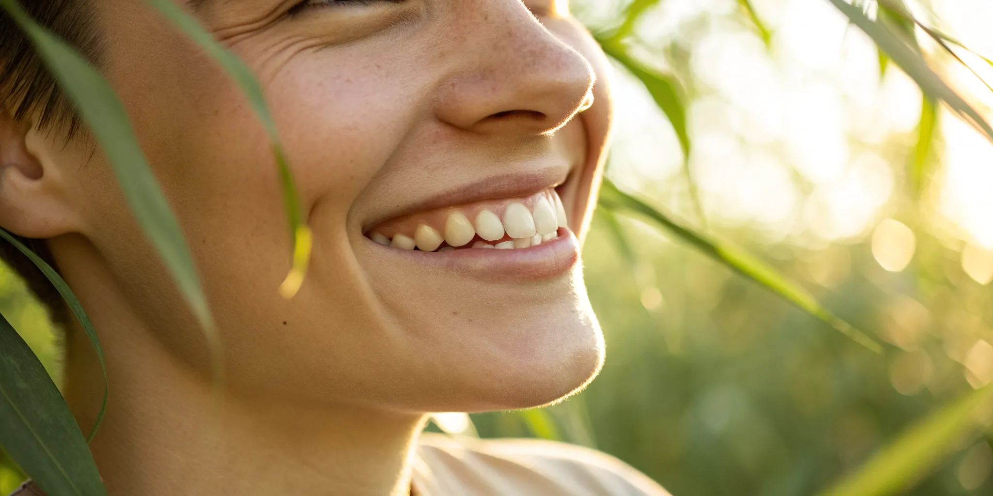Bright smile showcasing dental implants.