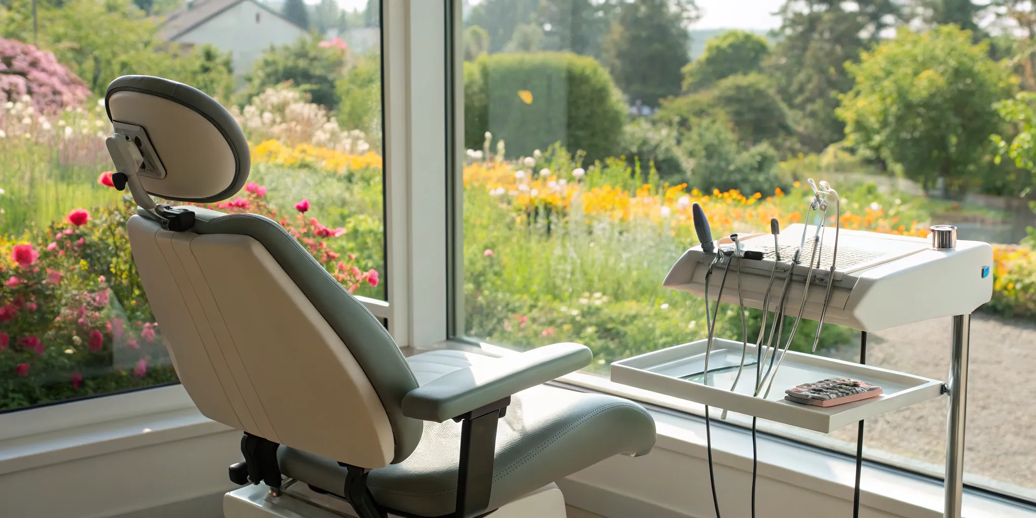 Dental implant procedure setup in a Houston, Texas, dental office.